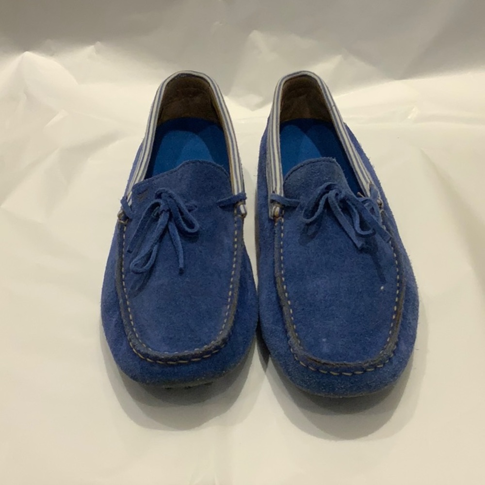 BOBBIES MEN BLUE LEATHER SLIP ON
